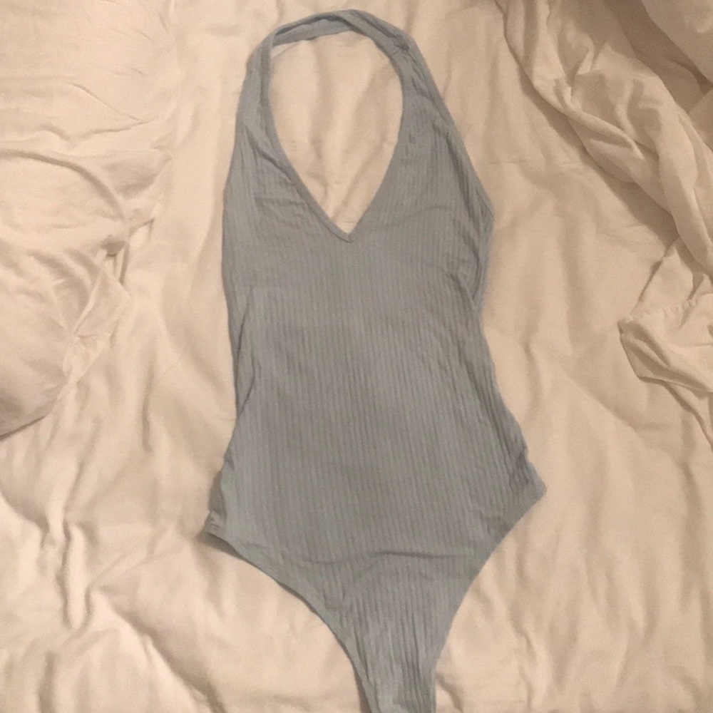 baby blue thong body suit